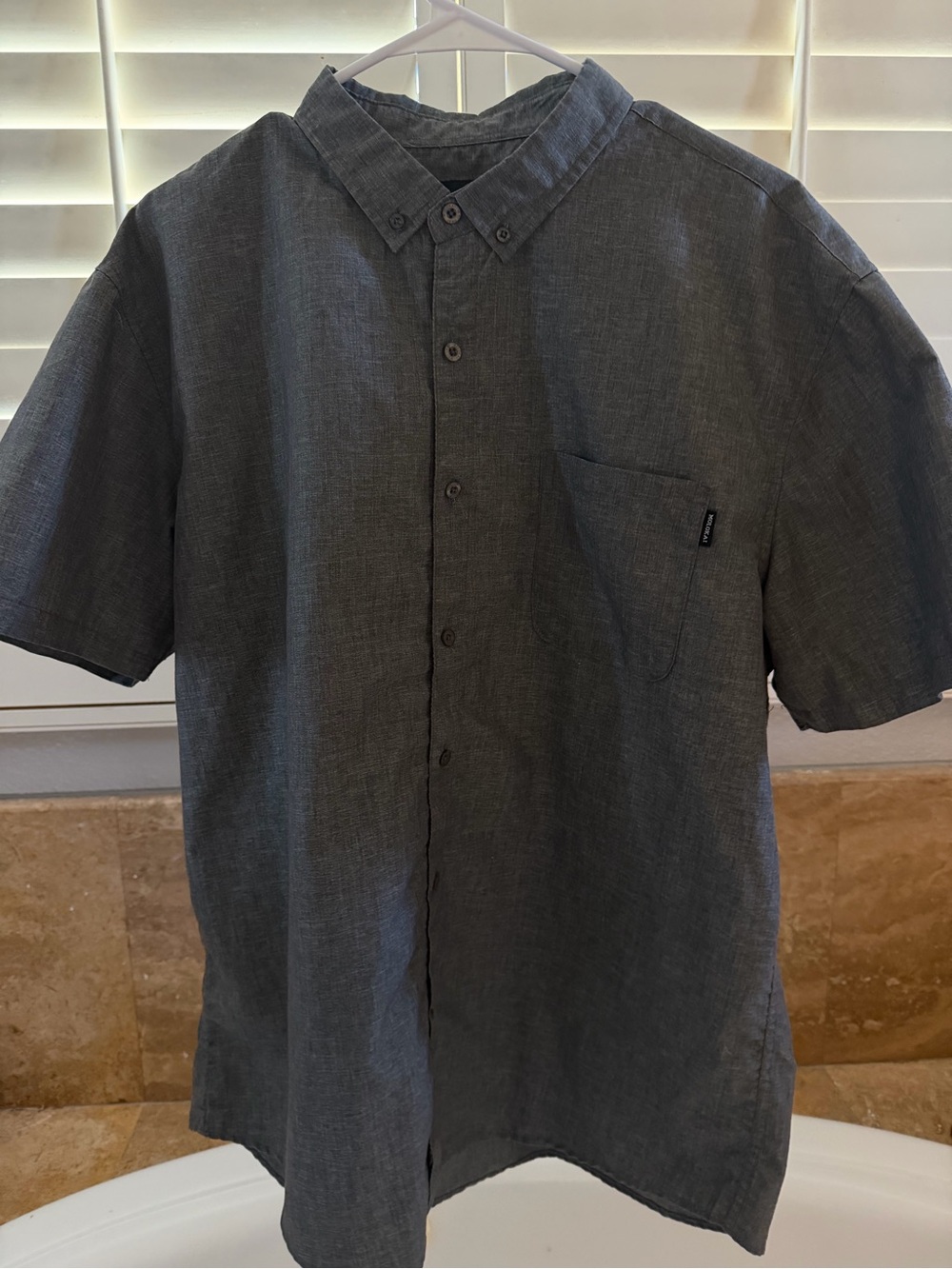 Molokai Surf Company Men's XL Short Sleeve Shirt heather Grey Cotton
